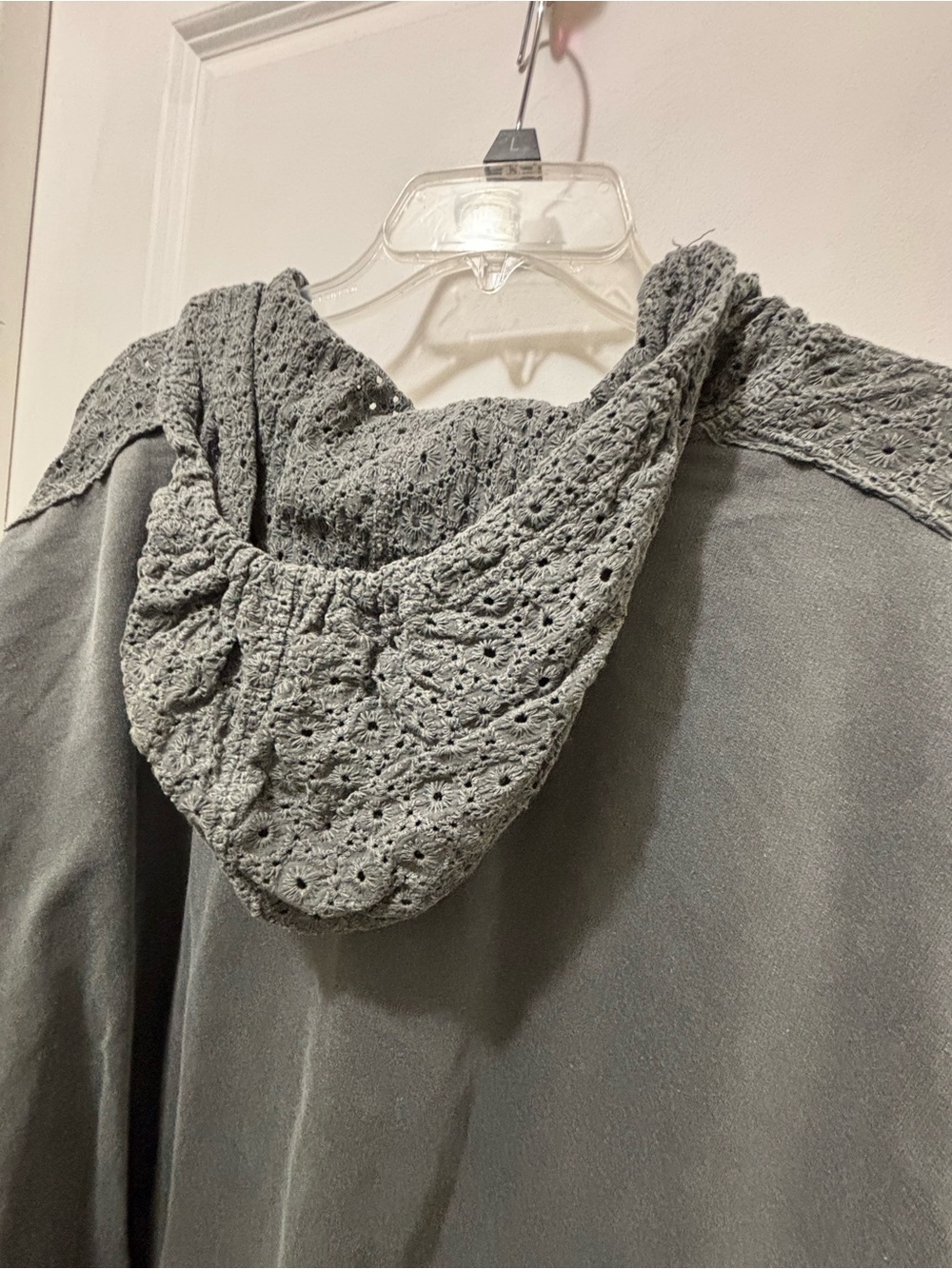 Oversized Hooded Sweatshirt in Washed Charcoal Gray - Picture 5 of 5
